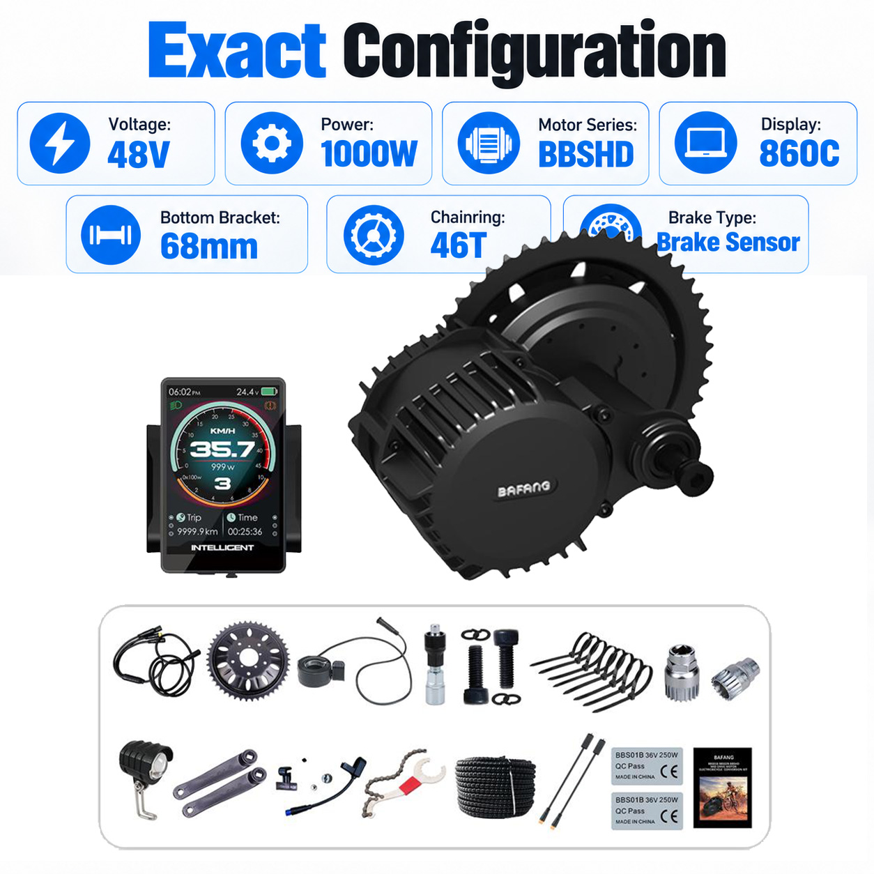 Kit moteur central BAFANG 48V  - Bafang Bbshd 1000W Conversion Kit avis et prix